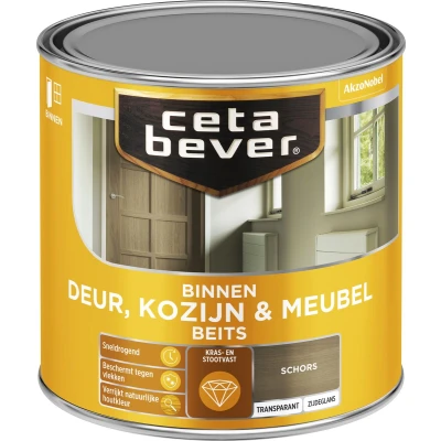 Afbeelding van Ceta Bever Binnenbeits Deur, Kozijn &amp; Meubel Zijdeglans Schors 0111 0,25 liter Blanke lak Beits