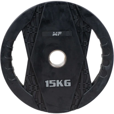 Afbeelding van Muscle Power Olympische Halterschijf met Handgrepen Rubber 15 kg