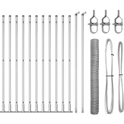 Afbeelding van vidaXL Omheining Set van 2 Gegalvaniseerd staal 25 x 1,2 meter