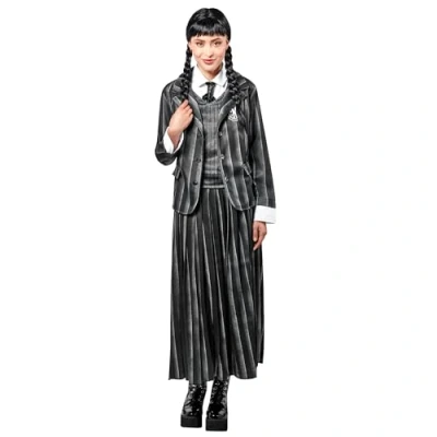 Afbeelding van Rubies Wednesday School uniform volwassen (maat L) Carnaval Addams kostuum jurk