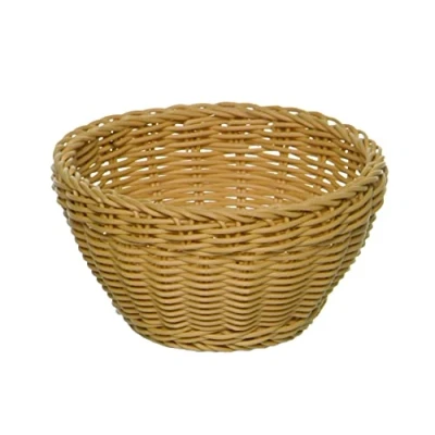 Afbeelding van APS mand rond &quot;Profi Line&quot;, beige vlechtwerkmand, van polypropyleen, vlechtwerkcontainer, broodmand, levensmiddelenmand, diameter Ø 16 cm, hoogte 8 cm
