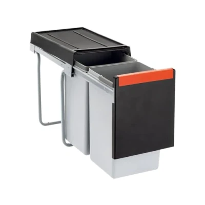 Afbeelding van FRANKE Afvalemmer Cube 30 (134.0039.554) Containers : 20L + 10L Kleur zwart