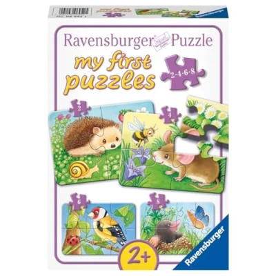 Afbeelding van Ravensburger Dieren in de tuin My First puzzels 2+4+6+8 stukjes kinderpuzzel