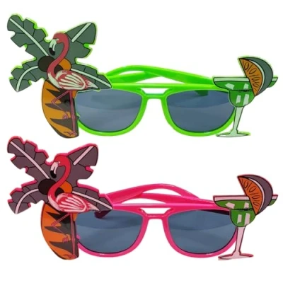Afbeelding van ZGDEIWGF 2 stuks Hawaii partybril, grappige zonnebril, partyzonnebril, flamingo zonnebril