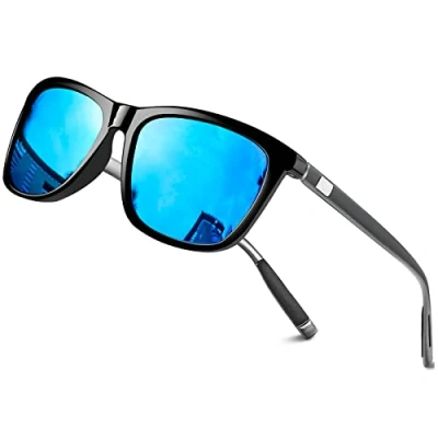Afbeelding van Zonnebril Gepolariseerd voor Heren Dames Klassiek Retro Mode Met UV400 Bescherming Lichtgewicht Fietsbril Unisex Blauw