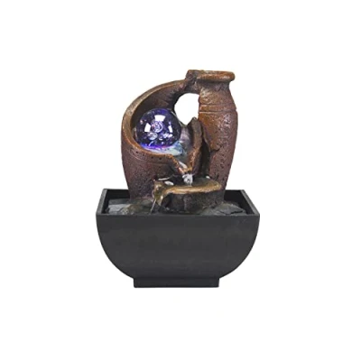 Afbeelding van BEPER P201UTP201 Binnen Fontein Amphora Zen met Ontspannend Led Licht Water Hars/Zwart, klein