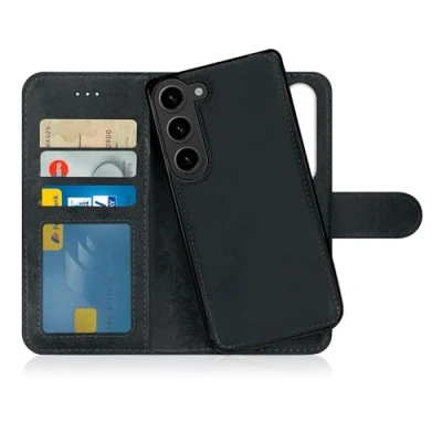 Afbeelding van MyGadget 2 in 1 Wallet Case Samsung Galaxy S24 Plus Magnetische PU Lederen Flip Cover w Kaartsleuven &amp; Afneembare Terug Slanke TPU Bumper Shell Zwart