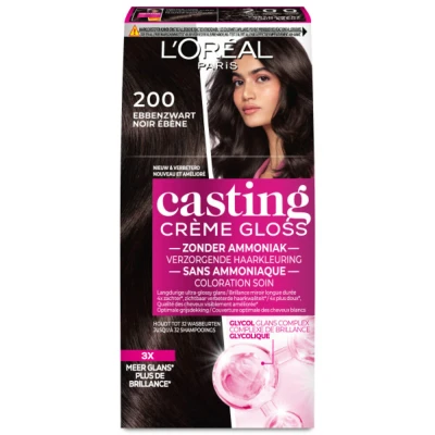 Afbeelding van 6x L&#039;Oréal Casting Crème Gloss Semi Permanente Haarkleuring 200 Midnight Chocolate Intens Zwart