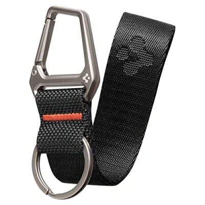 Afbeelding van Spigen Karabijnhaak met Lanyard en Sleutelhanger Zwart