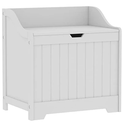 Afbeelding van Bath Vida Priano badkamer waskast opbergkast kist bak houten mand unit, wit