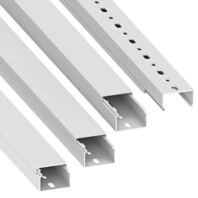 Afbeelding van Kabelgoot Habengut (met bevestigingsgaten in de vloer) 25x40 mm gemaakt van PVC, kleur: wit, lengte 4 m (4 x 1 lengte)