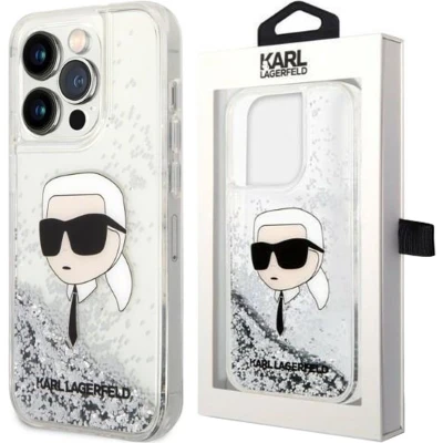 Afbeelding van Karl Lagerfeld KLHCP14XLNKHCH iPhone 14 Pro Max 6.7 zilver/zilver hardcase Glitter Head