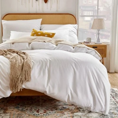 Afbeelding van Sonive Microvezel beddengoedset met kussensloop, 135 x 200 cm, 80 wit glanzend