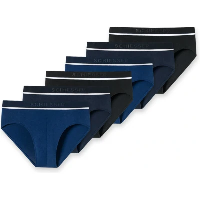 Afbeelding van Schiesser 6 PACK Slip, Heren, Maat: Small, Blau schwarz