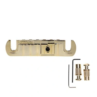 Afbeelding van Wilkinson GTB Verstelbaar Intonatie Wraparound Brug met Studs voor Les Paul stijl Elektrische Gitaar, Goud