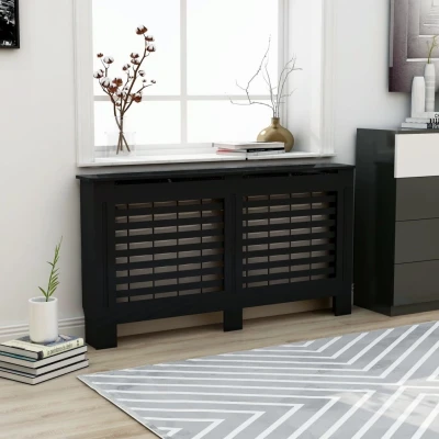 Afbeelding van Radiatorombouw 152x19x81 cm MDF zwart