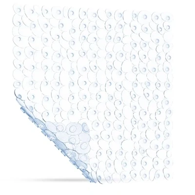 Afbeelding van SilverRack Douchemat, antislip, 53 x cm (transparant kiezelsteenlook) antislipmat, douche, BPA vrij, badmat antislip en machinewasbaar, schimmelbestendig
