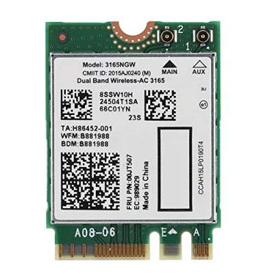 Afbeelding van Draadloze netwerkkaart voor Lenovo Intel3165 Dualband Wireless AC 3165NGW NGFF / M2 433M + Bluetooth4.2 802.11AC kaart