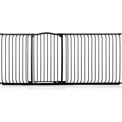 Afbeelding van Bettacare Extra Hoge Hondenhekje met Gebogen Bovenkant Assortiment, 216cm 225cm (69 opties beschikbaar), Mat Zwart, Hoog 100cm in Hoogte, Drukfit Hekje voor Hond en Puppy, Huisdieren Honden, Eenvoudige Installatie