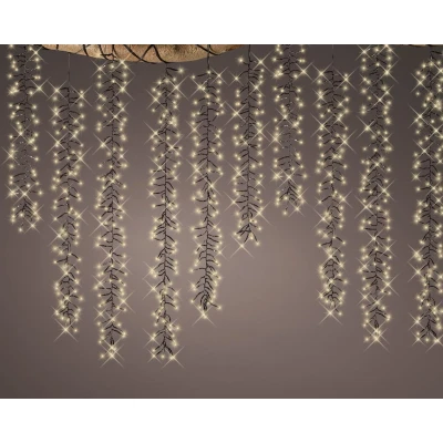 Afbeelding van Cascadeverlichting cluster 18 takken Lumineo (1080 LEDs, Twinkelen, Binnen/Buiten, Warm wit)