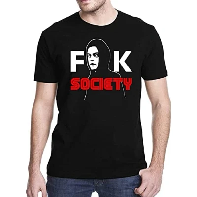 Afbeelding van Fsociety Elliot Mr Robot Mens T Shirt Size XL