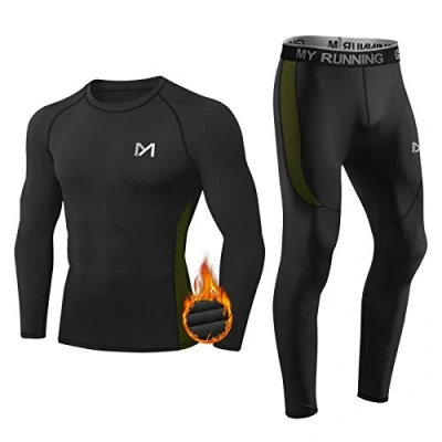 Afbeelding van MEETYOO Thermo ondergoed voor heren, lang functioneel ondergoed, ademend, sportpak, compressiepak workout, skiën, hardlopen, wandelen