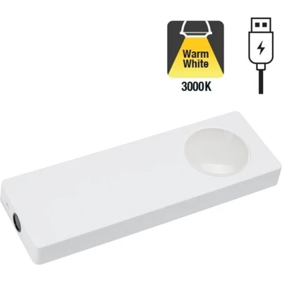Afbeelding van Sensorlux LED Kastverlichting 180mm 80 lm 3000K Warm Wit IR Hand/Door Sensor Dimbaar USB 5v Batterij Oplaadbaar