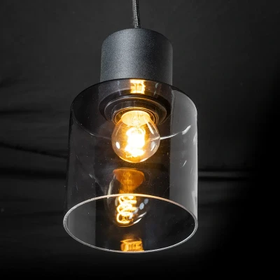 Afbeelding van ETH Hanglamp Sledge Glass Zwart