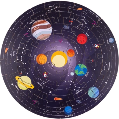 Afbeelding van Bigjigs Solar System Floor Puzzel voor kinderen, Maat: One Size, Multi coloured