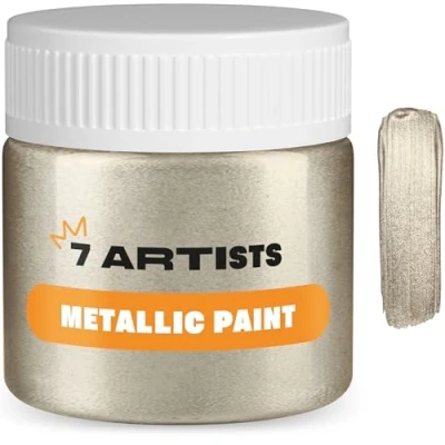Afbeelding van 7 Artists Metallic Acrylverf 50 ml Antique Silver Ambachten Acryl Tempera Professionele Acrylkleuren