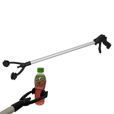 Afbeelding van 1 grijptang, afvalgrijper, armverlenging, grijphulp voor senioren, aluminium, kunststof, 88 cm, zwart/zilver