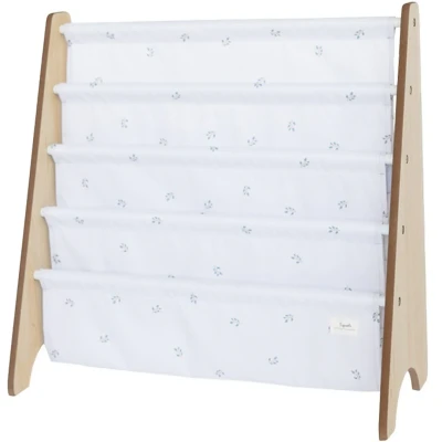 Afbeelding van 3 Sprouts, Montessoriaans boekenkast aan de voorkant, voor kinderen, ideaal het organiseren en bewaren van boeken, versierd met Blueberry ivoor, 61 x 63 25 cm