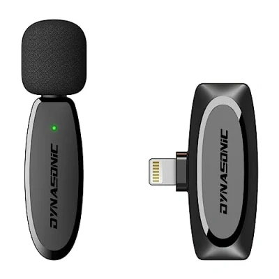 Afbeelding van DYNASONIC DM Pro 01 (2e generatie) Professionele Draadloze microfoon voor iPhone. Lavalier reversmicrofoon mobiel (2,4 GHz) Facebook Tiktok, Youtube, Video.