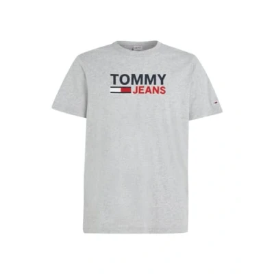 Afbeelding van Tommy Jeans LOGO TEE Tshirt print, Heren, Maat: Small, Light grey