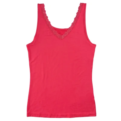 Afbeelding van Nina von C dames hemd kant - Modal Colours Luxe onderhemd met brede bandjes