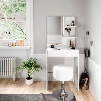 Afbeelding van Vicco Kaptafel &quot;Isabelle&quot;, Wit, 60 cm met krukje