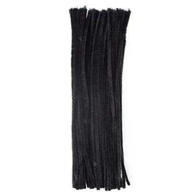 Afbeelding van Vaessen Creative 1601 009 pijpenreiniger voor knutselen en decoreren, cheniulle, zwart, 30 x 0,8 0,1 cm, 50 stuks
