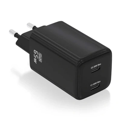 Afbeelding van Oplader Aisens ASCH 65W2P040 BK Zwart 65 W (1 Stuks)