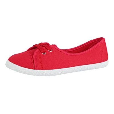 Afbeelding van Elara Dames Ballerina&#039;s Sneakers Vetersluiting Chunkyrayan BD1413 Rot 40