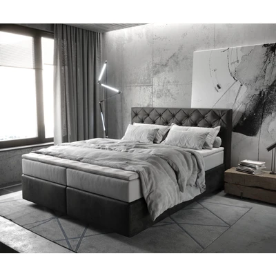 Afbeelding van Boxspringbed Dream Great Microvezel Antraciet Vintage 160x200 cm TFK Matras en Topper