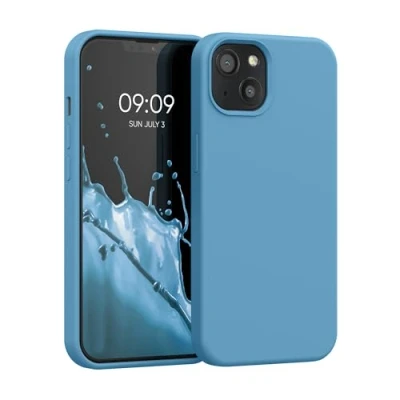 Afbeelding van kwmobile telefoonhoesje geschikt voor Apple iPhone 13 Hoesje met siliconen coating Smartphone case in vintage blauw