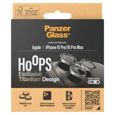 Afbeelding van Screenprotector Apple iPhone 15 Pro: PanzerGlass Camera Protector Hoop Optic Rings