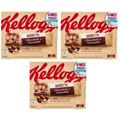 Afbeelding van Kellogg&#039;s Barretta Mandorle e Cioccolato amandel en chocoladerepen (4 x 32 g) 128 g reep met 41% gedroogde vruchten