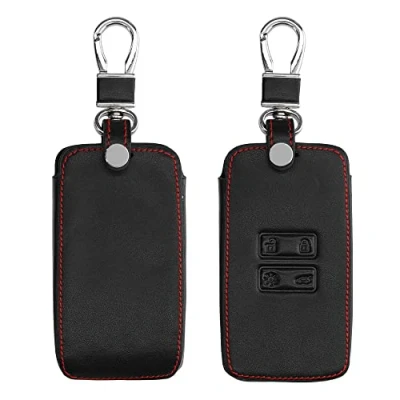 Afbeelding van kwmobile Autosleutel hoesje geschikt voor Renault 4 knops Smartkey (alleen Keyless Go) behuizing in zwart / donkerrood