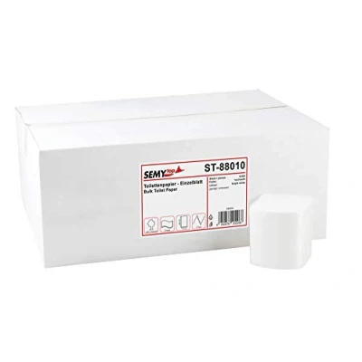 Afbeelding van Semy Top enkele vellen toiletpapier, 9000 vel, 2 laags hoogwit/cellulose, 10 x 22 cm, per stuk verpakt (1 1 stuks)