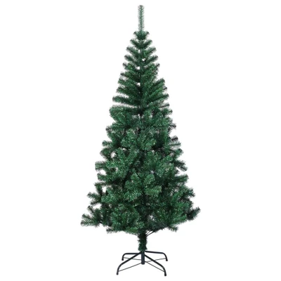 Afbeelding van Kunstkerstboom met iriserende uiteinden 210 cm PVC groen