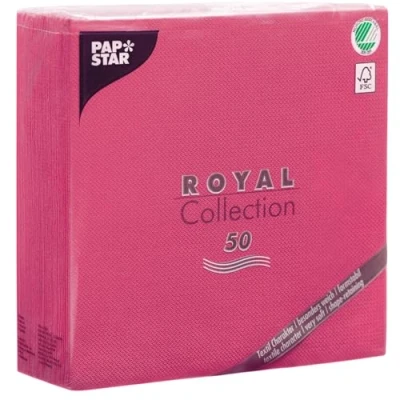 Afbeelding van Papstar Royal Collection, #81747, 1/4 vouw, 40 cm x cm, fuchsia, 1 50 stuks