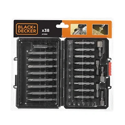 Afbeelding van BLACK+DECKER A7202 Dopsleutelset 38 delige bits en doppen set