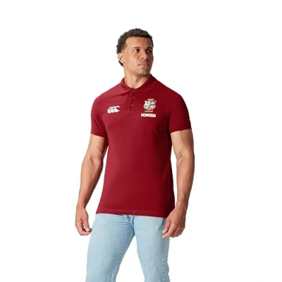 Afbeelding van Canterbury Heren British and Irish Lions Pique Polo T shirt, Red Dahlia, Medium