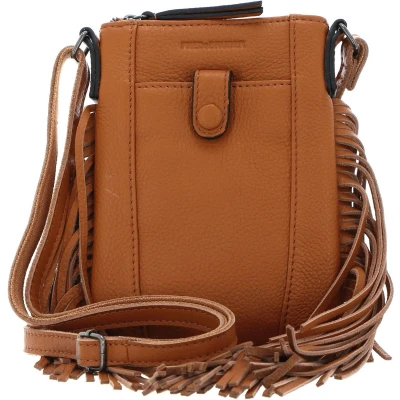 Afbeelding van FREDsBRUDER Leren Schoudertas Fringes Collection Malila Bag Dark Honey Bruine
